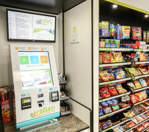 micro market image with Avanti branding and kiosk machine